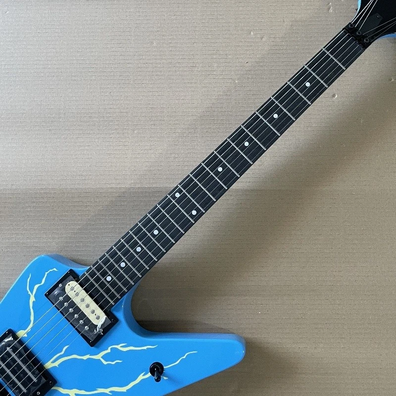 Custom Dimebag Dean Electric Guitar Blue Lightning Tremolo Bridge HH Pickups - Image 4 of 4
