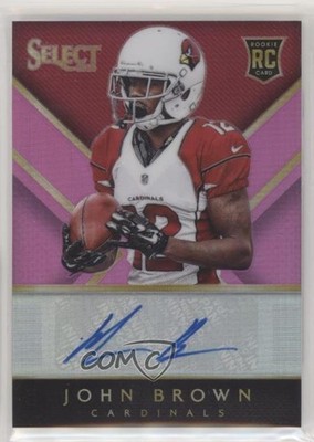 2014 Panini Select Rookie Auto Fuchsia Prizm 14/199 John Brown #RA-JB Auto 0b1m