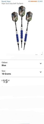 Viper Sure Grip Soft Tip Darts, blau 18g
