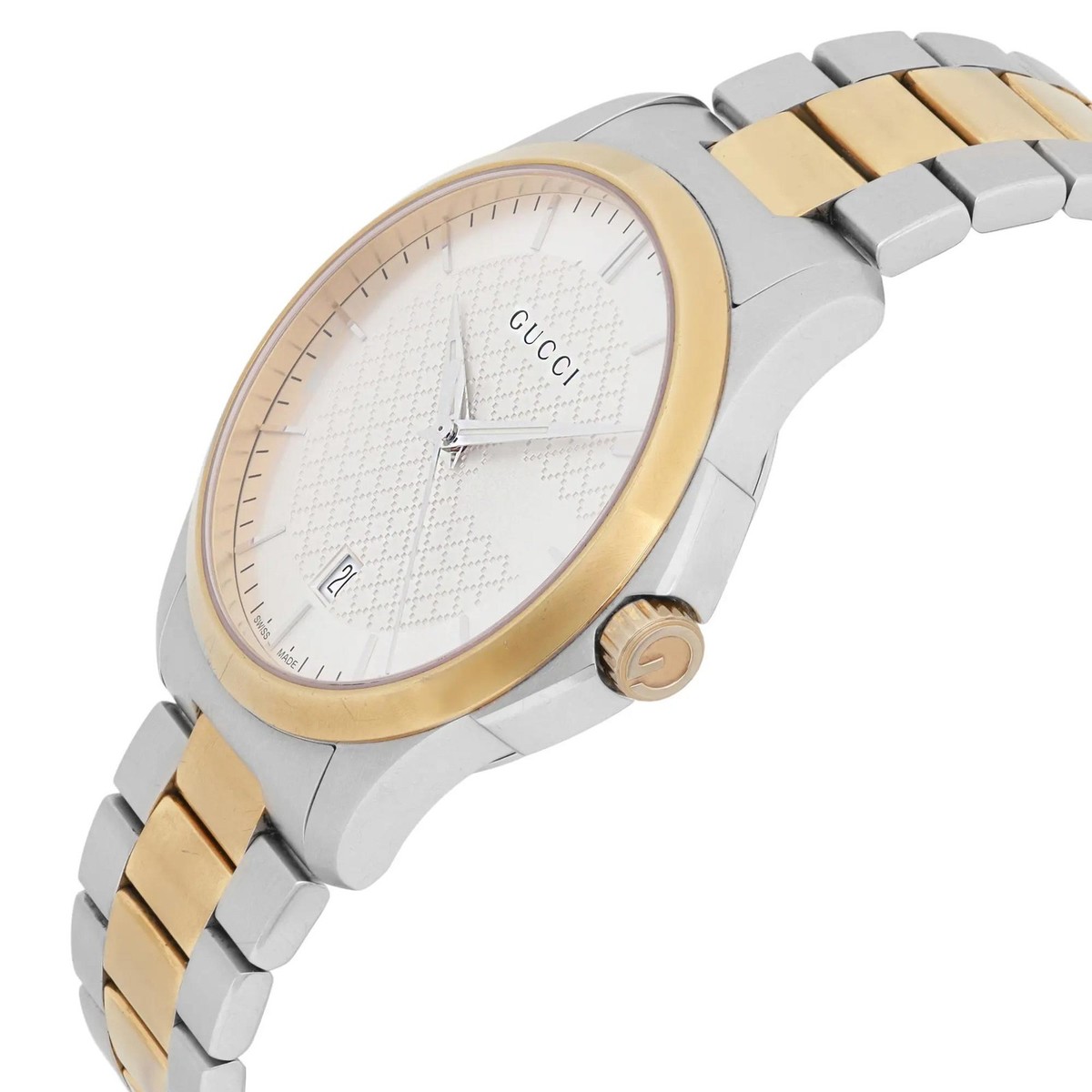 Silver Two Tone Gucci Watch Gucci Two-Tone Stainless Steel G 