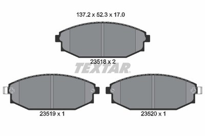 TEXTAR Bremsbelagsatz Scheibenbremse 2351801 für HYUNDAI GALLOPER MITSUBISHI 01