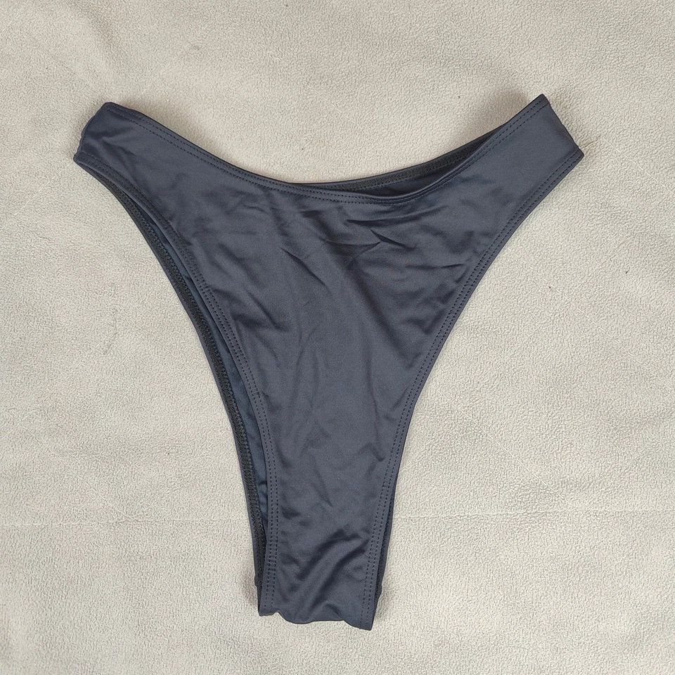 Frankies Bikinis Bikini Bottom Womens Medium Black High Rise Cheeky Swimwear - Image 2 of 4