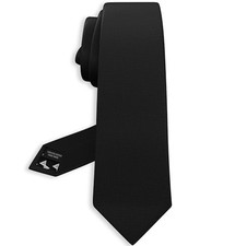 Men's Oxford Matt Neckties Solid Color for Adults Wide - 3.35" wide 01 Black