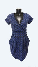 TB Robe COTELAC, bleue noire, Taille 38, Excellent Etat