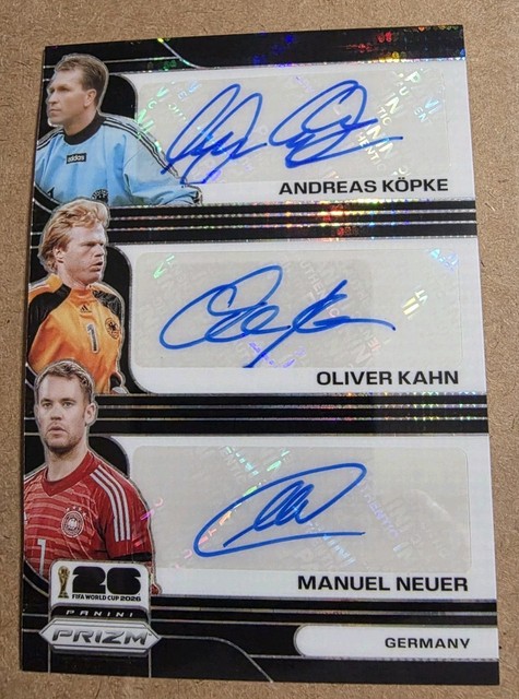 ANDREAS KOPKE OLIVER KAHN MANUEL NEUER 2026 PRIZM WORLD CUP BLACK AUTO 1/1 SSP