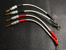 Set Nakamichi Audiophile Banana/Spade Speaker Jumper Bridge Wires Cables Bi-Wire