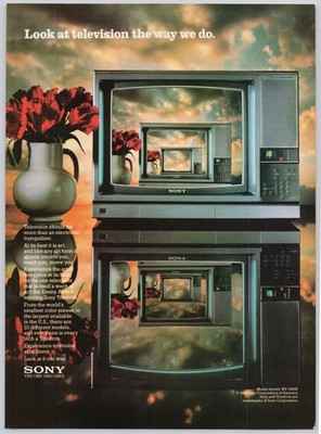 Sony Trinitron Television Emmy Award 23 Models Art 1980 Vintage Print Ad