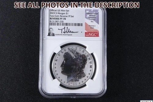 NobleSpirit (JM) 2023 S Reverse Proof Set Morgan Silver Dollar 2 of 2 NGC PF 70