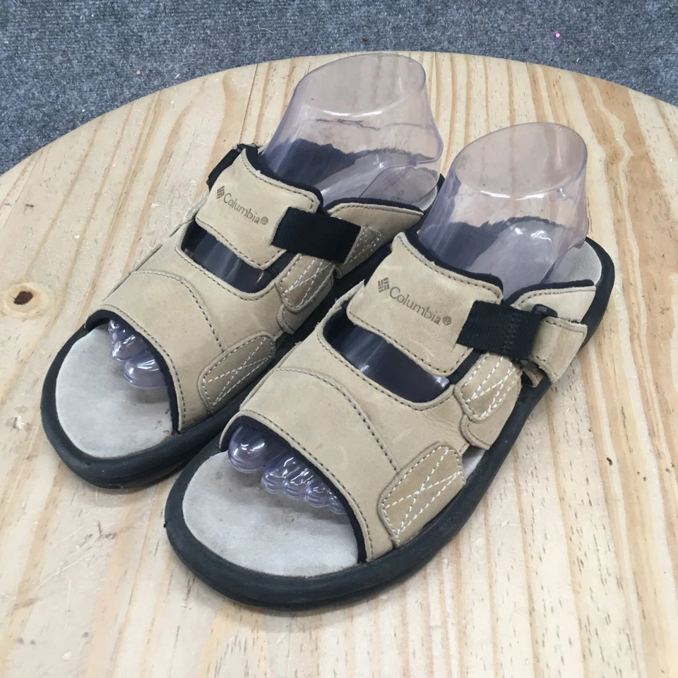 Sandalias Columbia para mujer 8 pizarra deslizables BL4075-160 cuero beige informales sin cordones Foto 3 de 4