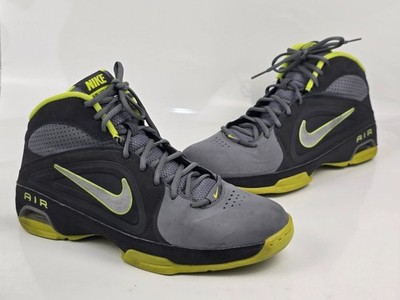 Nike Air Gray Black Volt High Top Basketball Shoes Men's US Size 10
