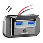 12-24V RV USB Wall Outlet 18W QC 3.0 Car Charger Socket Adapter Panel W/ LED