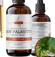 Saw Palmetto Tincture | Premium Alcohol-Free Herbal 4 Fl Oz (Pack of 1) 