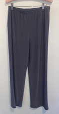 IC By Connie K Wide Leg Pull-On Pants Gray Stretch Jersey Comfort Size Medium