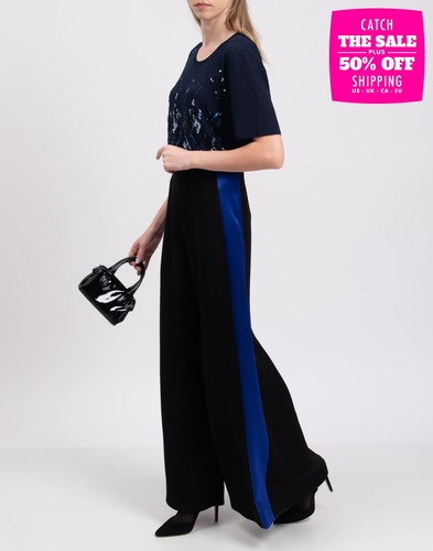 RRP €905 ROKSANDA Trousers UK6 US2 IT38 XS Silk Blend Wide Leg Made in Italy