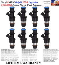 Oem Delphi 8x 32lb 340cc Injectors For 2002-2005 Chevrolet Avalanche 1500 5.3l