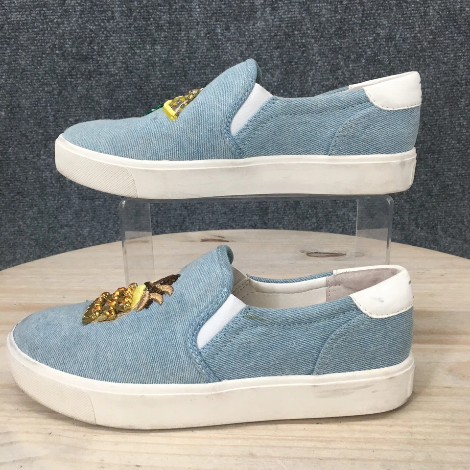 Sam Edelman Zapatos Mujer 6.5 M Evelina Zapatillas Sin Cordones Azul Lona Cuentas Limón Foto 2 de 4