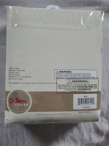 Dr. Seuss NEW FISH Fitted Crib Sheet By Trend Lab New in Original Packaging - Picture 2 of 4