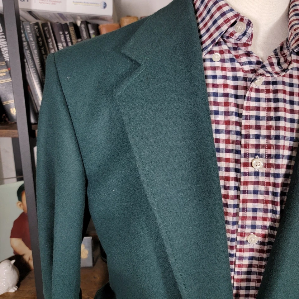 VTG Pendleton Men's Flannel Sport Coat Blazer Two Button Green Virgin Wool 42L - Image 4 of 4