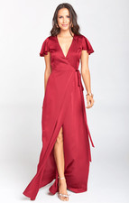 NWT Show Me Your MuMu Noelle Satin Wrap Dress Red Luxe XXXL