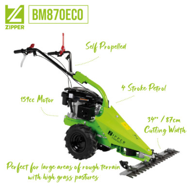 ZIPPER ZI-BM870ECO Brush Mower Petrol Scythe 870mm 34' Cutting