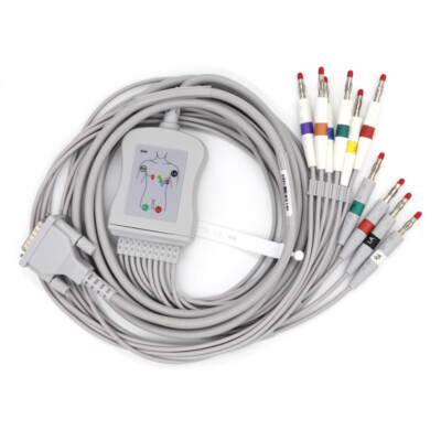 Welch Allyn CP Models 10 150 20 250 50 15pin 10Leads Banana EKG Cable Compatible