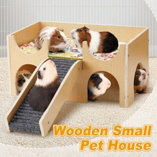 Wooden Hamster House with Stairs Removable Hut for Small Pets  Hamster Habitat