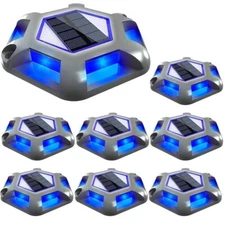 8 Packs Solar Deck Lights Driveway Lights Waterproof Step Lights for Sidewalk US