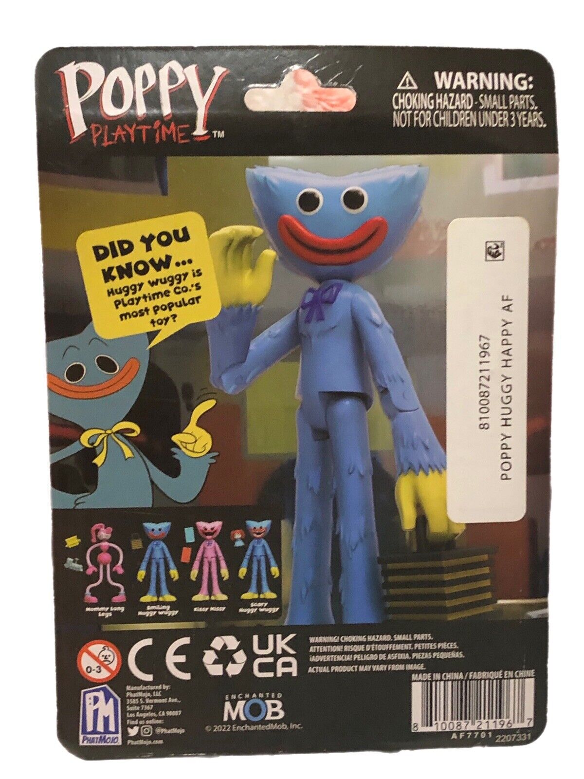 Phatmojo Poppy Playtime Action Figure Huggy Wuggy (Smile) 5 New 2023