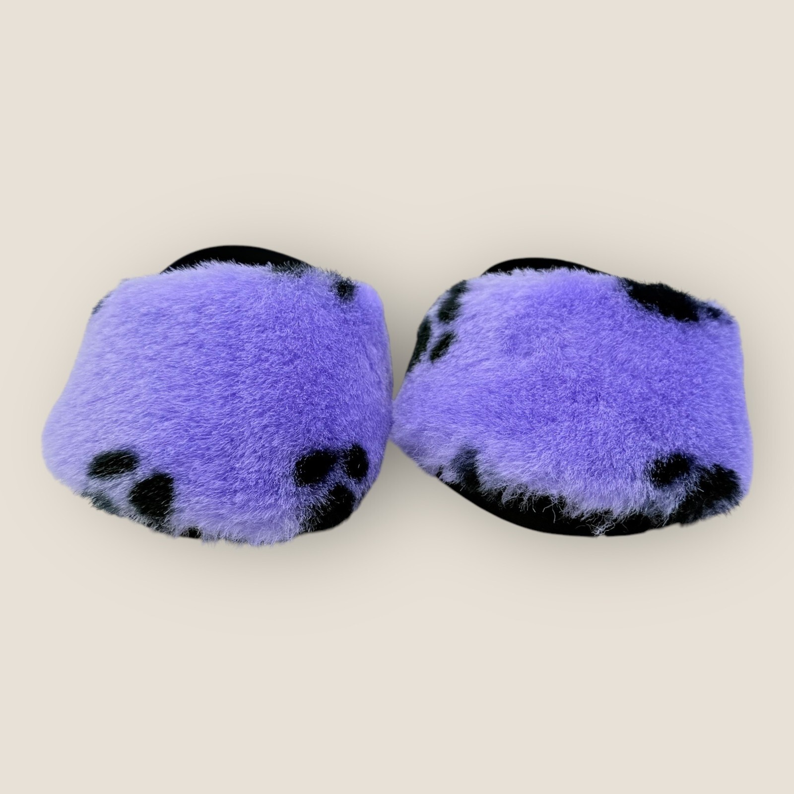 Build-A-Bear Workshop Purple Black Paw Print Bear Slippers BAB Plush Outfit