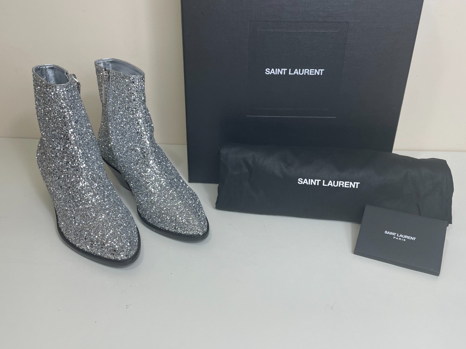 Stivali Saint Laurent Glitter West 45 mai indossati con scatola EU37.5 UK4.5