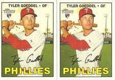 2 CARD 2016 TOPPS HERITAGE TYLER GOEDDEL BASEBALL CARD LOT #667
