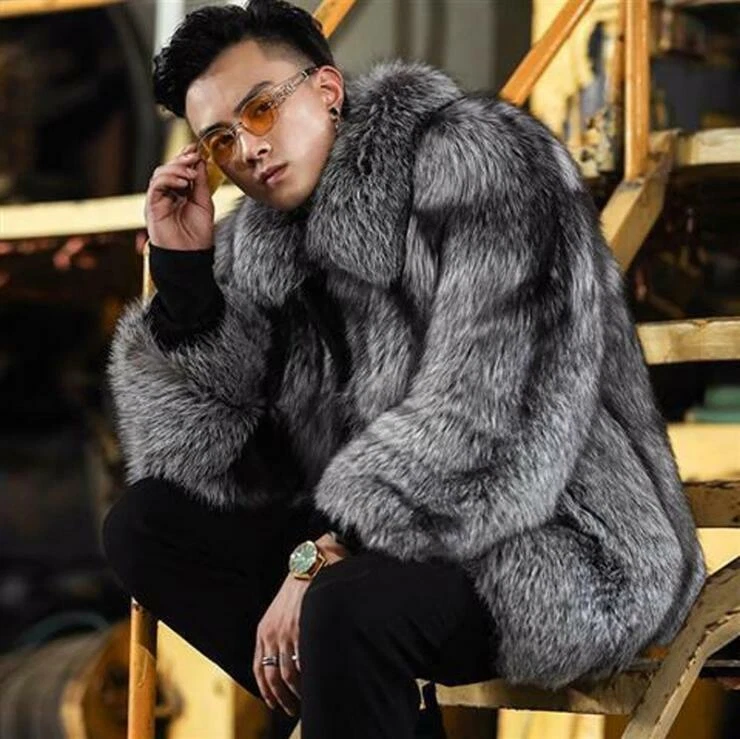 Mens big hotsell fur coat