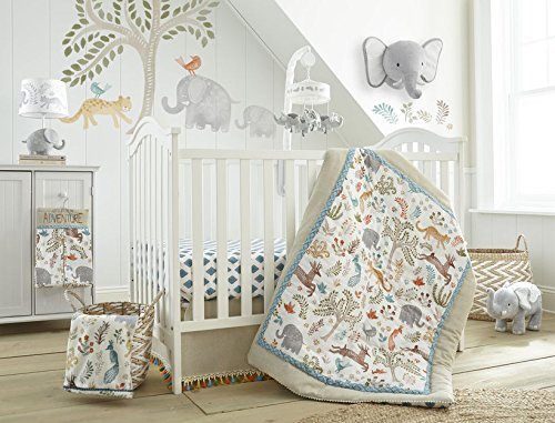 Levtex Baby Jungalo Natural Animal 7Pc Crib Bedding Set Include  Mobile/Blanket