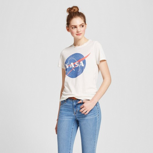 Women's NASA Graphic T-Shirt Cream 