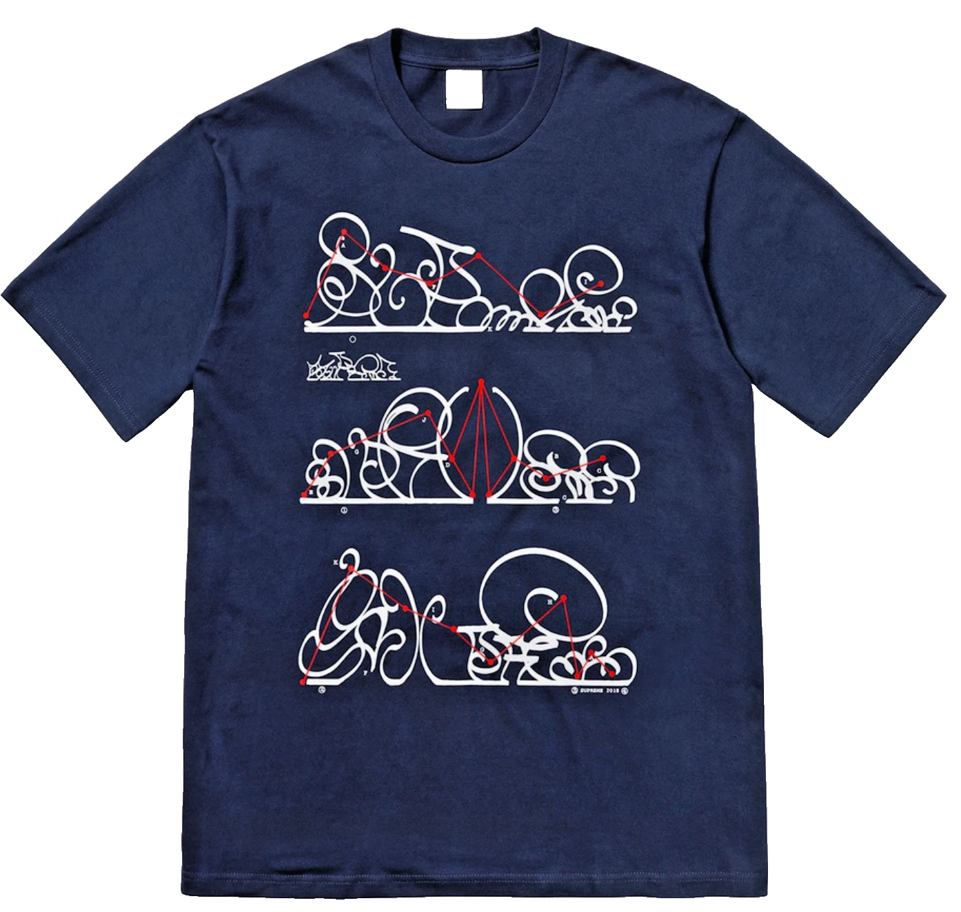 Tee shirt Supreme System bleu marine moyen FW18 NEUF deadstock