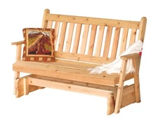 Cedar Traditional English Glider Bench- Multiple Size and Color Options