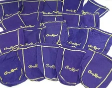 Bulk Lot of 100 Crown Royal  Purple Drawstring Bags 9" Medium Size