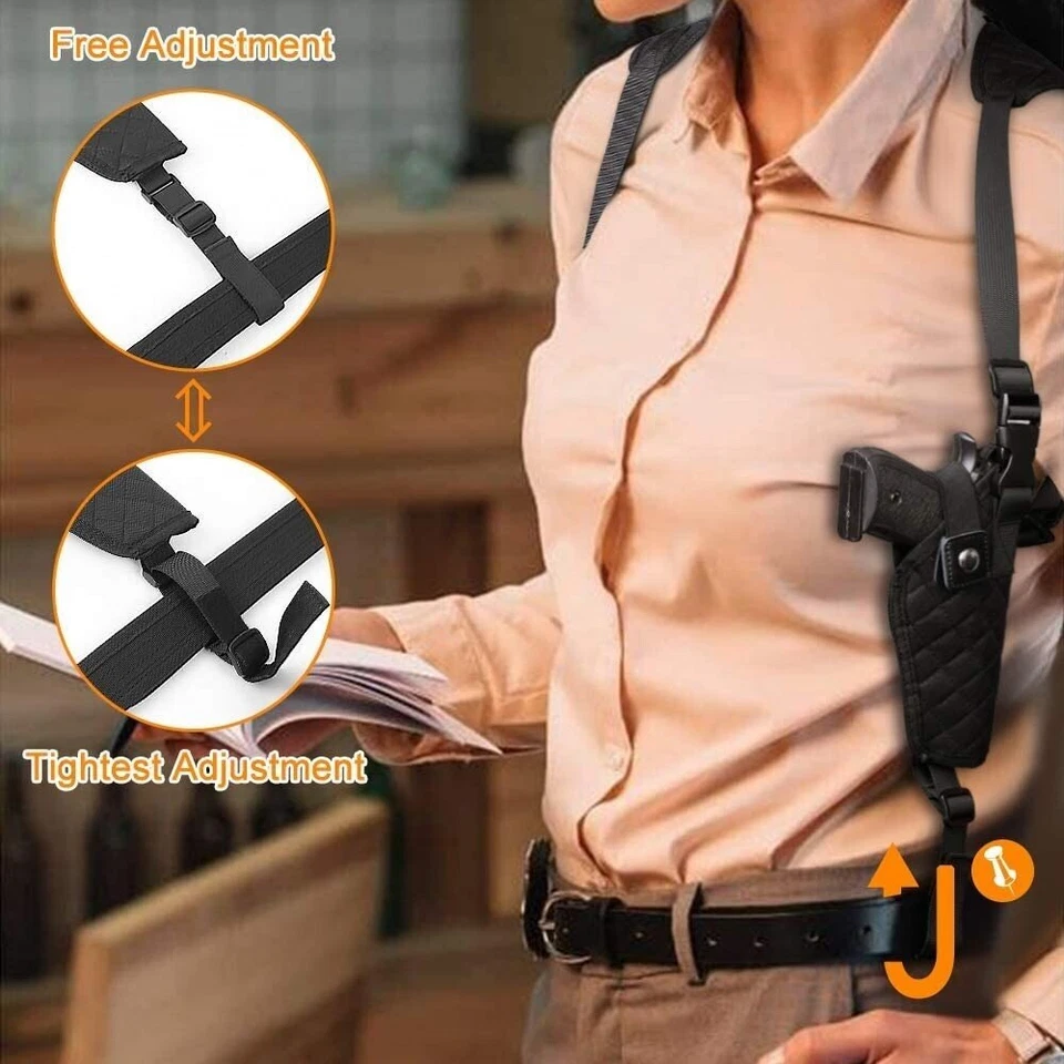 Funda táctica de hombro oculta para pistola con doble bolsa de cargador Foto 3 de 4