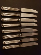 (8) Dinner Knives French Hollow 9-3/8",  Stainless Steel Wallace 18/8 Chardonnay