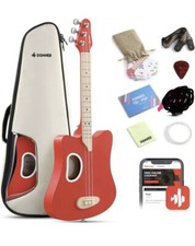Kids Mini Acoustic Guitar 3 String For Beginners Tuner Pics And More Gift Red