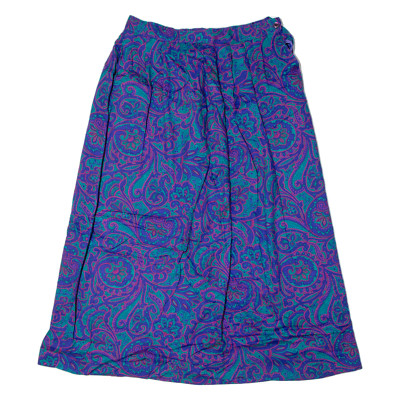 Vintage PENDLETON Damen A-Linien Rock Blau Midi Leinen 90er Blumen M
