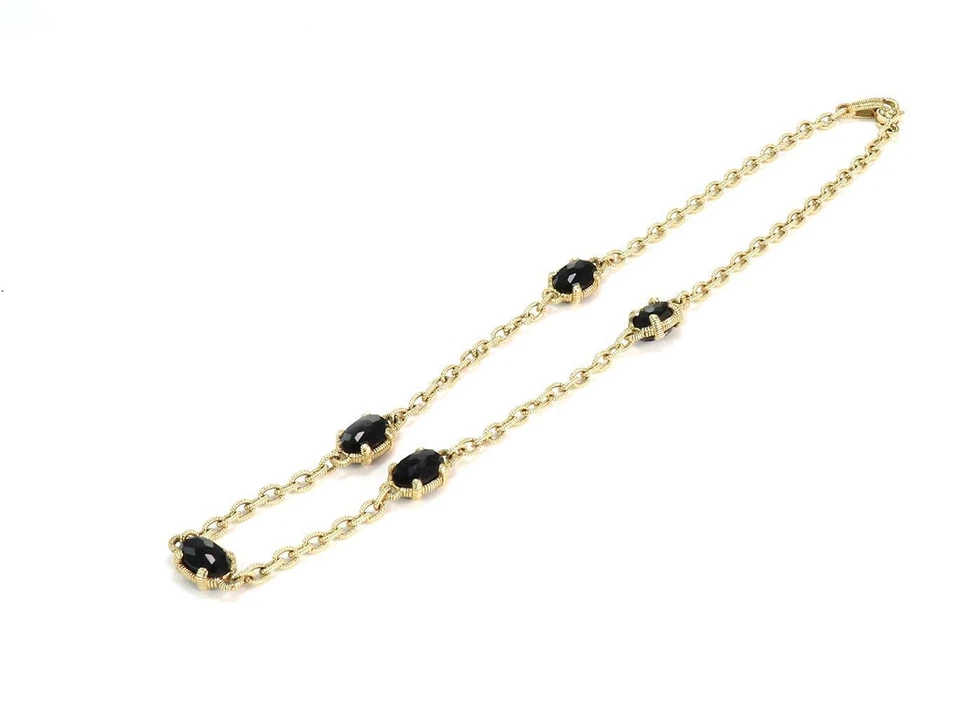 Collar Judith Ripka Ónix Oro Amarillo 14k Texturizado Eslabón Ovalado ¡LIQUIDACIÓN! Foto 3 de 4