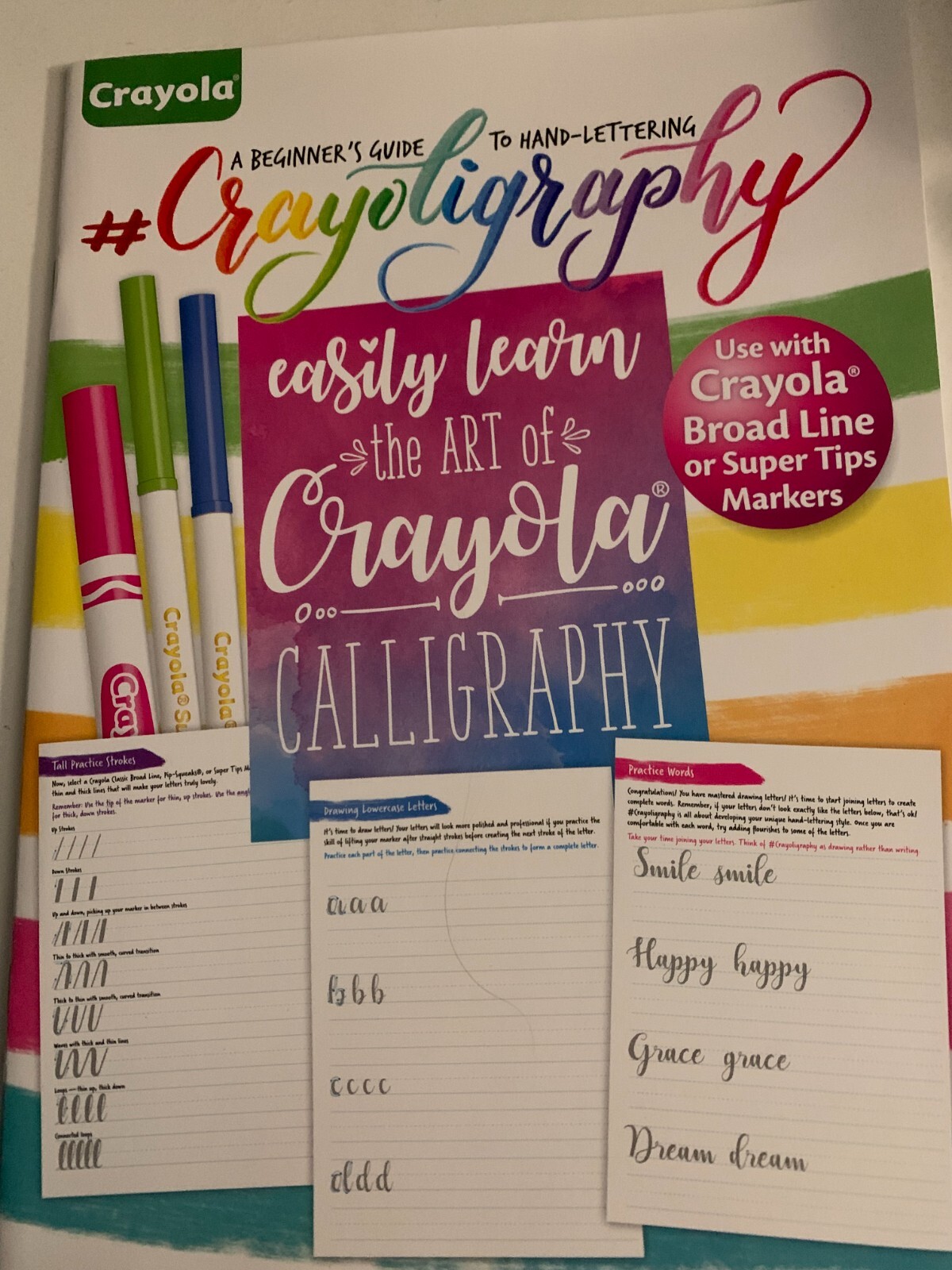CRAYOLA Crayoligraphy Beginner&rsquo;s Guide To Hand Lettering Learn Calligraphy NEW