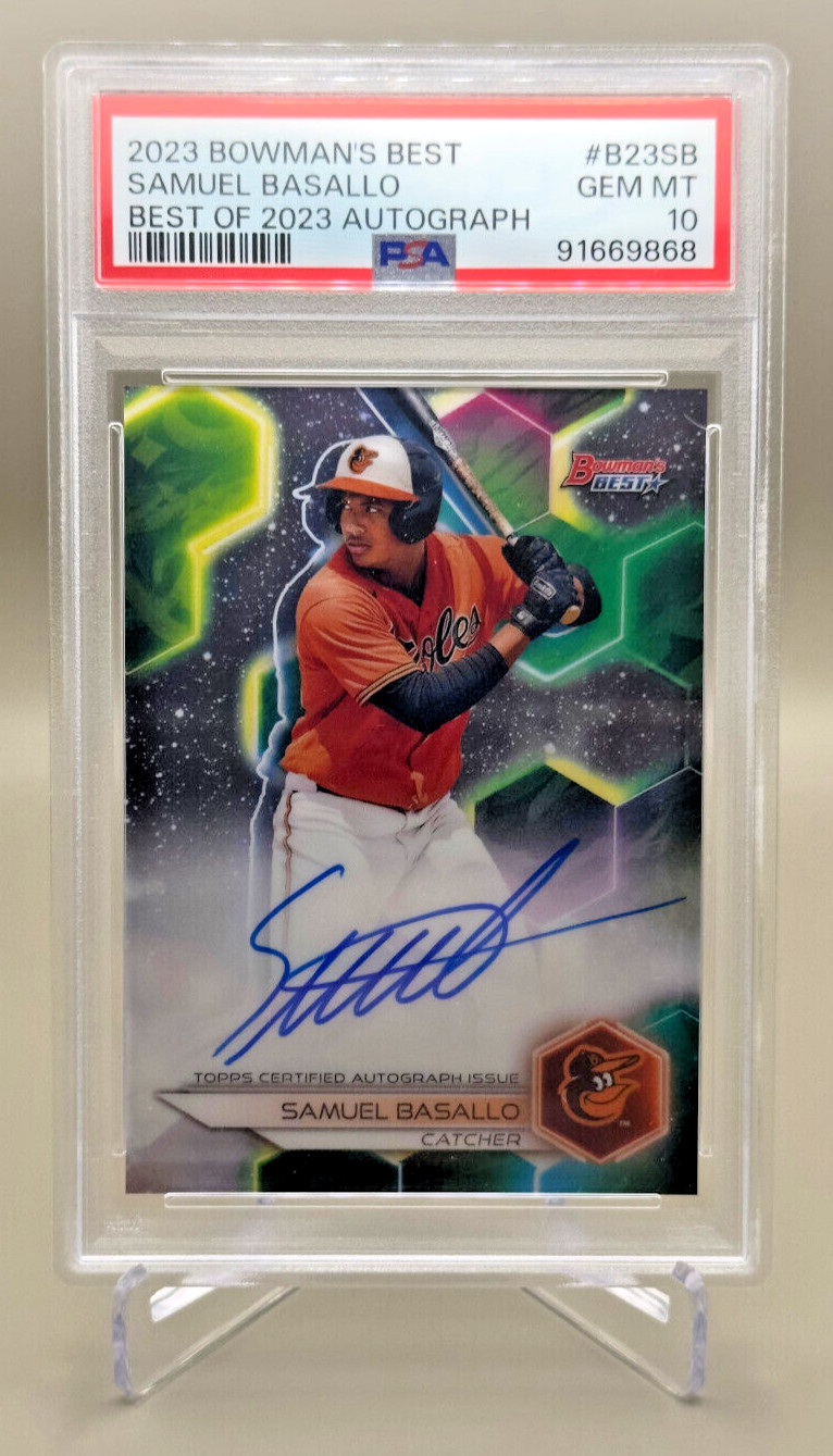 2023 Bowman's Best Samuel Basallo Auto Prospect Baltimore Orioles #B23SB PSA 10