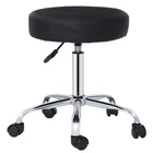 Round Adjustable Rolling Medical Stools Work Medical Stool with Wheels Black