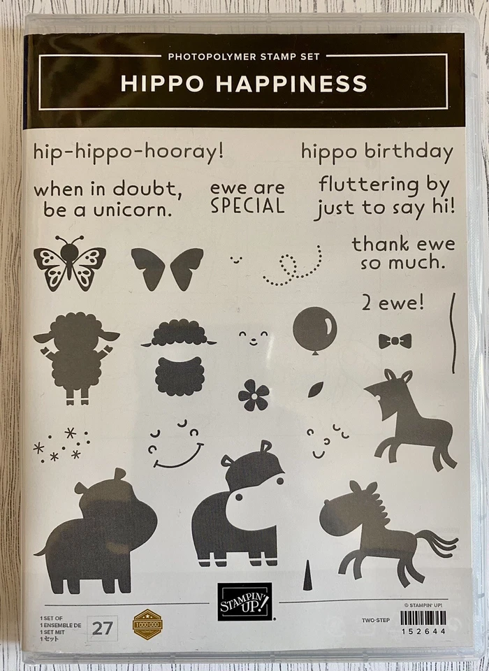 Stampin up! Hippo Happiness Photopolymer Stamp Set  - Image 3 of 3