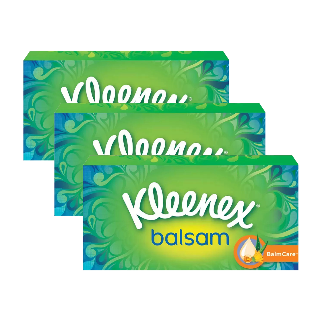 Kleenex Balsam Facial Tissues Aloe Vera Soft Protect 3, 6 or 12 Pack