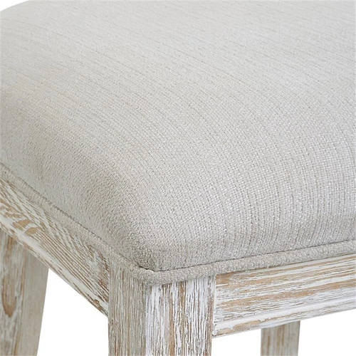 Uttermost Idris 26" Contemporary Pine Wood Counter Stool in White/Woodtone - Picture 8 of 10