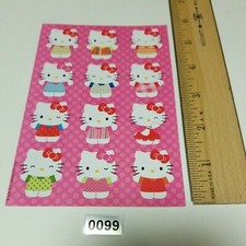 SANRIO HELLO KITTY stickers sheet 2011 crafting scrapbooking pink polka dots