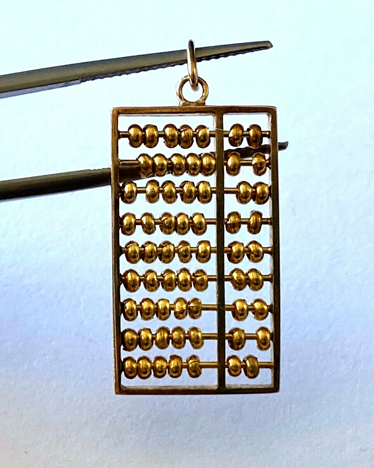 Solid 14K Yellow Gold Working Abacus Moveable Bea… - image 9